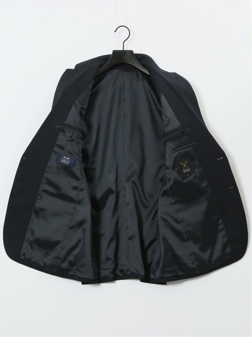 マルゾット ウール混 レギュラーフィット 2ボタン2ピーススーツ シャドーストライプ紺(セットアップ可能)