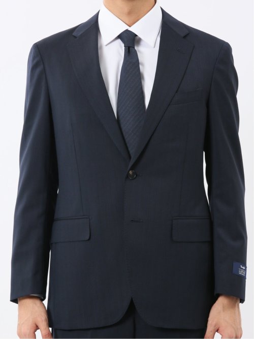 マルゾット ウール混 レギュラーフィット 2ボタン2ピーススーツ シャドーストライプ紺(セットアップ可能)