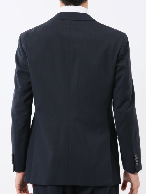 マルゾット ウール混 レギュラーフィット 2ボタン2ピーススーツ シャドーストライプ紺(セットアップ可能)