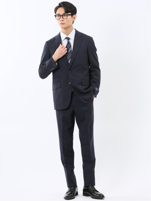 マルゾット ウール混 レギュラーフィット 2ボタン2ピーススーツ ピン