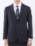 マルゾット ウール混 レギュラーフィット 2ボタン2ピーススーツ ピンストライプ紺(セットアップ可能)