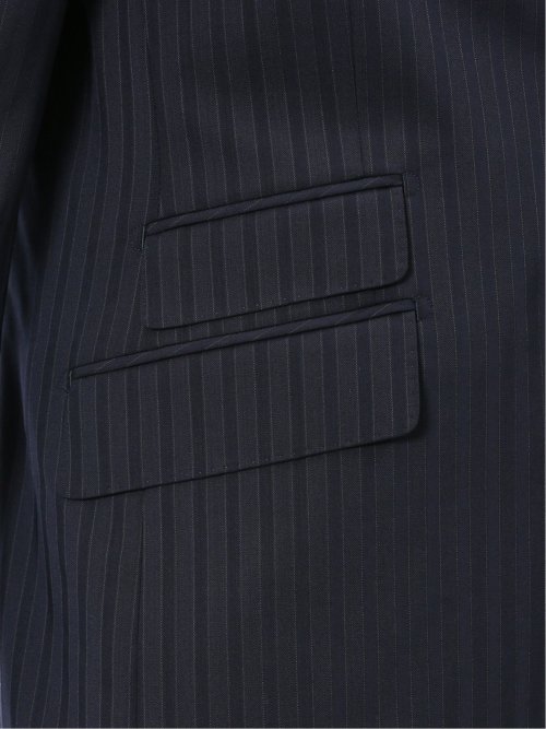 マルゾット ウール混 レギュラーフィット 2ボタン2ピーススーツ ピンストライプ紺(セットアップ可能)