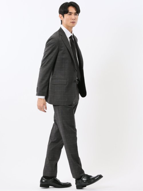 マルゾット ウール レギュラーフィット 2ボタン2ピーススーツ チェックグレー(セットアップ可能)