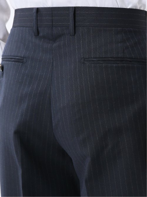 マルゾット ウール レギュラーフィット 2ボタン2ピーススーツ ストライプ紺(セットアップ可能)