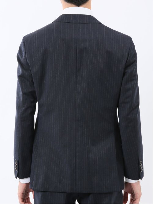 マルゾット ウール レギュラーフィット 2ボタン2ピーススーツ ストライプ紺(セットアップ可能)