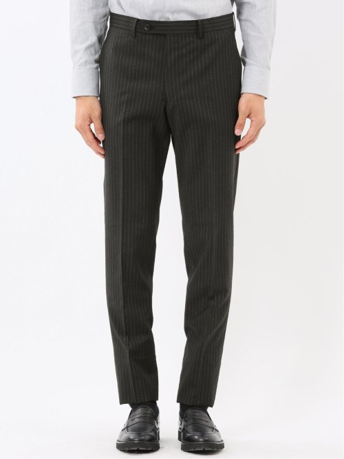 マルゾット ウール レギュラーフィット 2ボタン2ピーススーツ ストライプ黒(セットアップ可能)