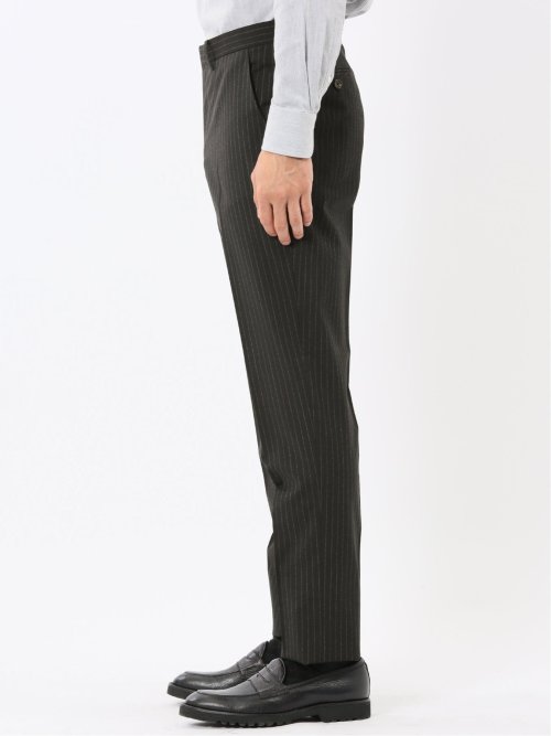 マルゾット ウール レギュラーフィット 2ボタン2ピーススーツ ストライプ黒(セットアップ可能)