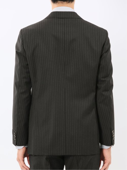 マルゾット ウール レギュラーフィット 2ボタン2ピーススーツ ストライプ黒(セットアップ可能)