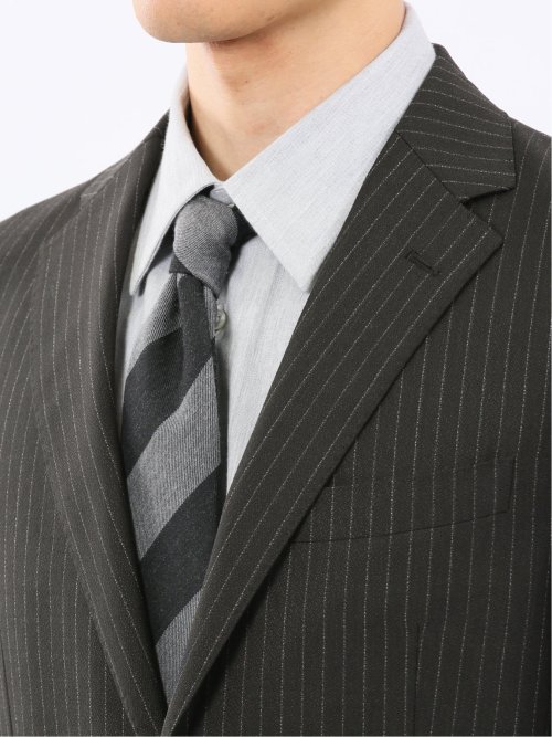 マルゾット ウール レギュラーフィット 2ボタン2ピーススーツ ストライプ黒(セットアップ可能)