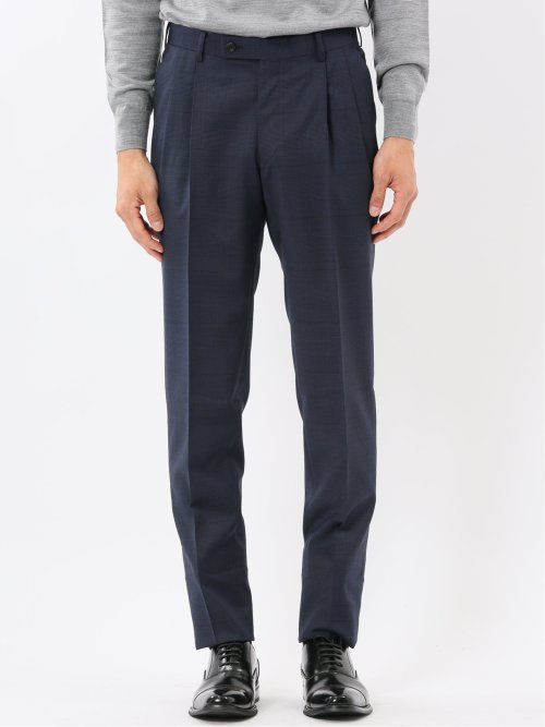 マルゾット ウール レギュラーフィット 2ボタン2ピーススーツ チェック青