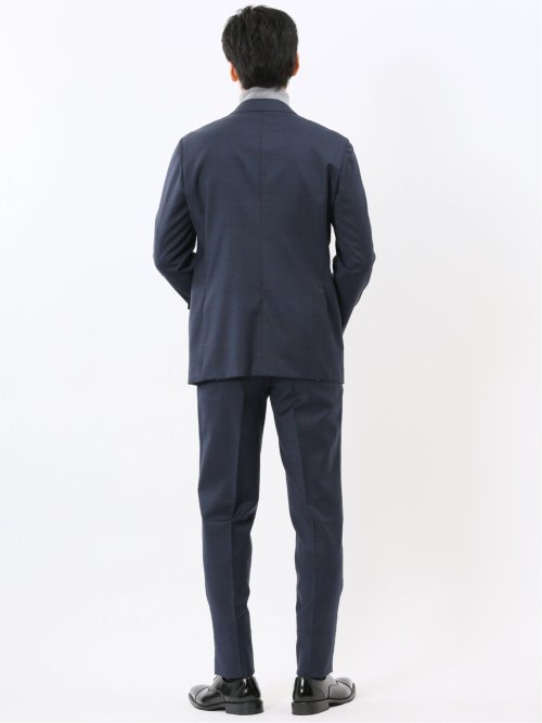 マルゾット ウール レギュラーフィット 2ボタン2ピーススーツ チェック青