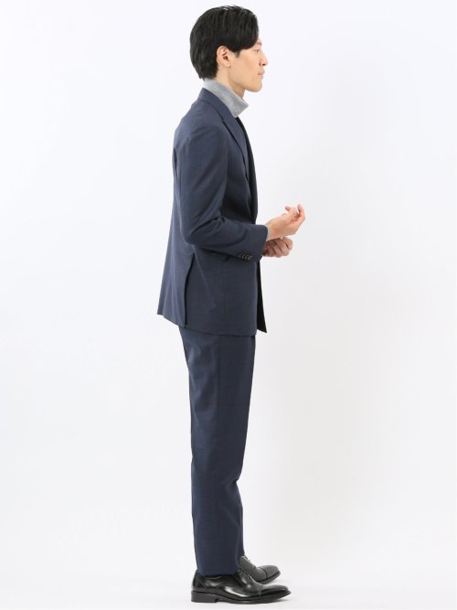 マルゾット ウール レギュラーフィット 2ボタン2ピーススーツ チェック青