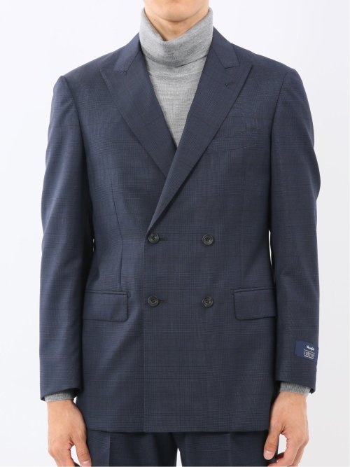 マルゾット ウール レギュラーフィット 2ボタン2ピーススーツ チェック青