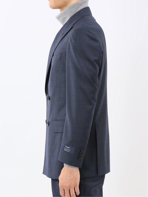 マルゾット ウール レギュラーフィット 2ボタン2ピーススーツ チェック青