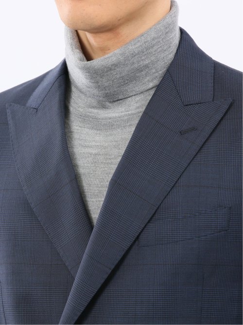 マルゾット ウール レギュラーフィット 2ボタン2ピーススーツ チェック青