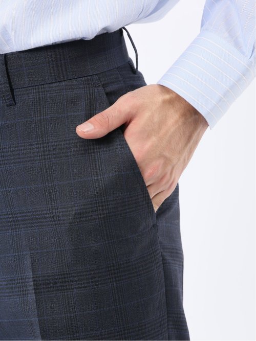 マルゾット ウール レギュラーフィット 2ボタン2ピーススーツ チェック青(セットアップ可能)