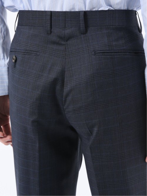 マルゾット ウール レギュラーフィット 2ボタン2ピーススーツ チェック青(セットアップ可能)