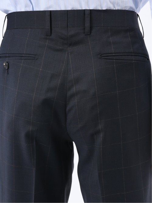 マルゾット ウール レギュラーフィット 2ボタン2ピーススーツ ウィンドペン紺(セットアップ可能)