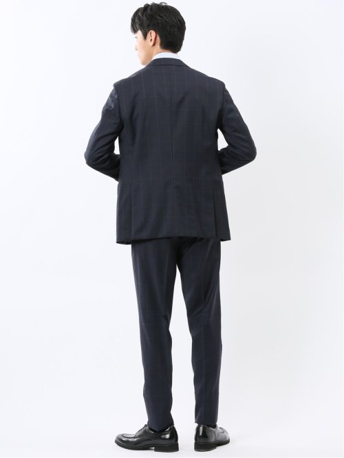 マルゾット ウール レギュラーフィット 2ボタン2ピーススーツ ウィンドペン紺(セットアップ可能)