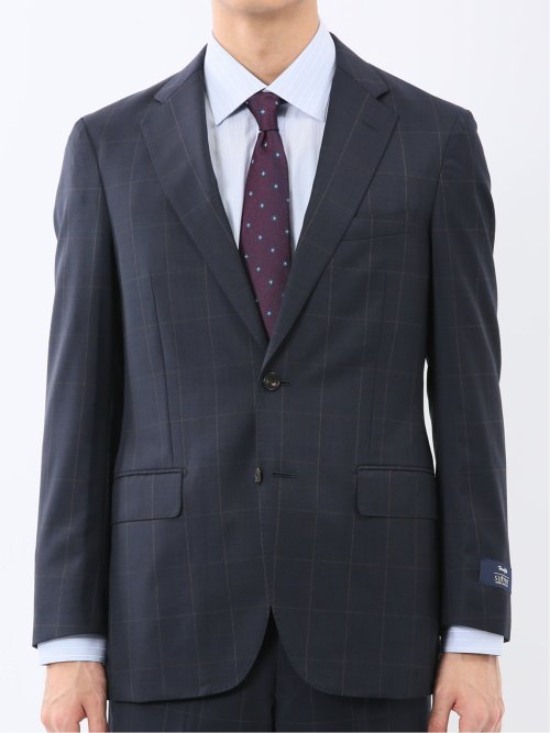 マルゾット ウール レギュラーフィット 2ボタン2ピーススーツ ウィンドペン紺(セットアップ可能)