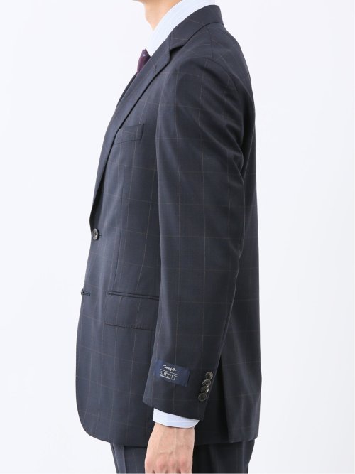 マルゾット ウール レギュラーフィット 2ボタン2ピーススーツ ウィンドペン紺(セットアップ可能)