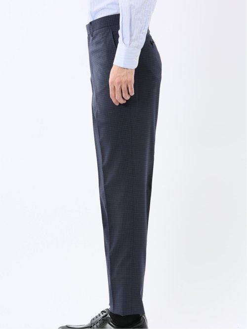 マルゾット ウール混 レギュラーフィット 2ボタン2ピーススーツ チェック紺(セットアップ可能)