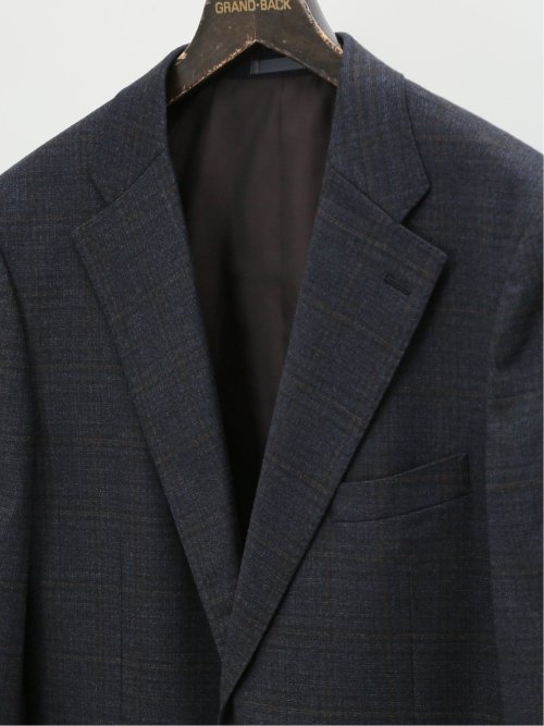【大きいサイズ】グランバック/GRAND-BACK ウール混 2ボタン2ピーススーツ 千鳥グレー
