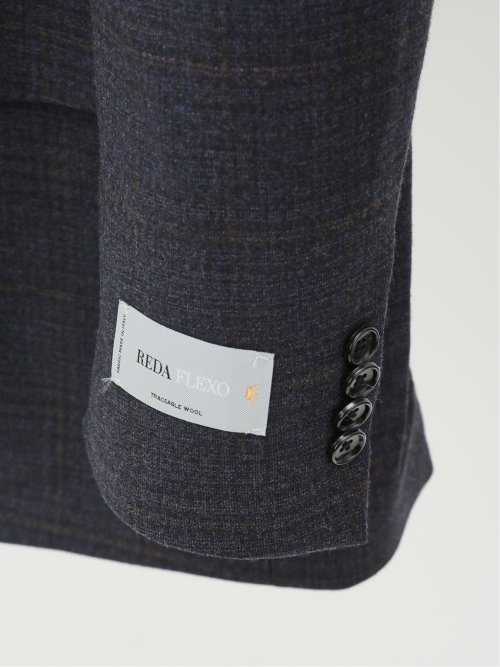 【大きいサイズ】グランバック/GRAND-BACK ウール混 2ボタン2ピーススーツ 千鳥グレー