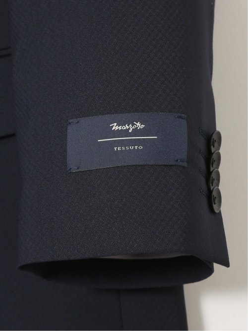 【大きいサイズ】グランバック/GRAND-BACK ウール混 2ボタン2ピーススーツ 地柄紺