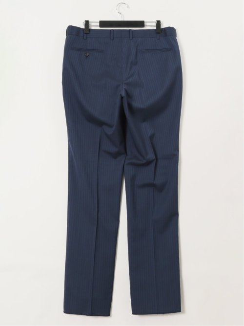 【大きいサイズ】グランバック/GRAND-BACK ウール混 2ボタン2ピーススーツ ストライプ青