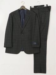 【大きいサイズ】グランバック/GRAND-BACK ウール混 2ボタン2ピーススーツ チェックグレー