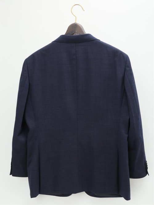 【大きいサイズ】グランバック/GRAND-BACK ウール混 2ボタン2ピーススーツ 紺無地柄