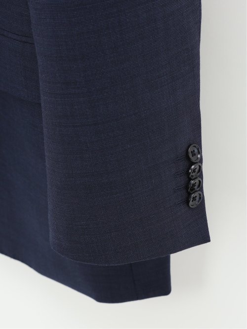 【大きいサイズ】グランバック/GRAND-BACK ウール混 2ボタン2ピーススーツ 紺無地柄