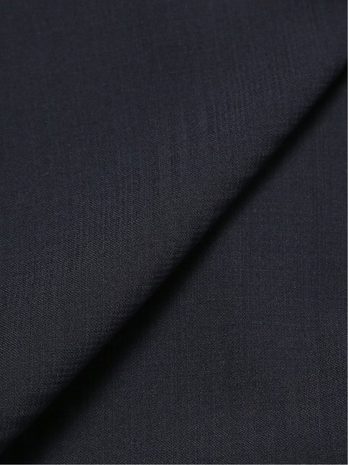 光沢ウール混 スリムフィット 2ボタン3ピーススーツ チェック紺