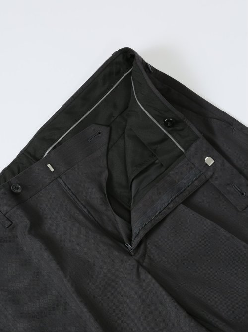 光沢ウール混 スリムフィット 2ボタン3ピーススーツ ストライプグレー