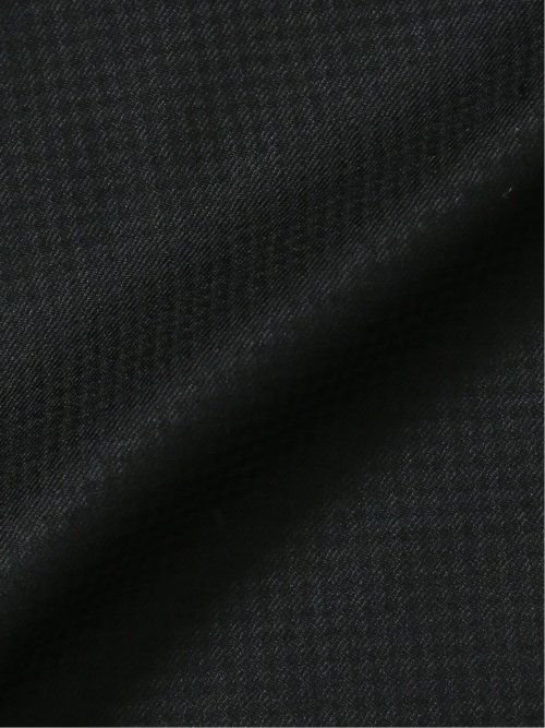 光沢ウール混 スリムフィット 2ボタン3ピーススーツ 千鳥黒