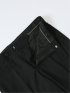 光沢ウール混 スリムフィット 2ボタン3ピーススーツ ダイヤ黒