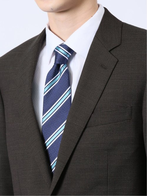 ウール混 スリムフィット 2ボタン2ピーススーツ 千鳥こげ茶