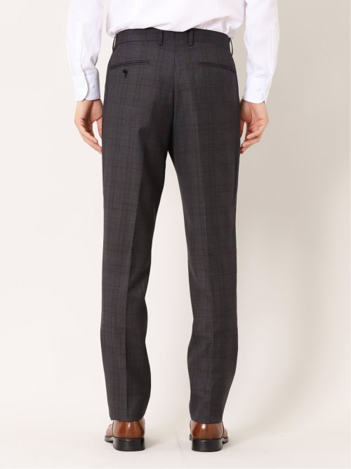 トレーニョ/Tollegno レギュラーフィット 2ボタン2ピーススーツ チェックグレー