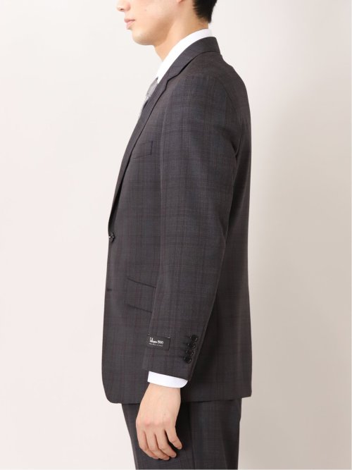 トレーニョ/Tollegno レギュラーフィット 2ボタン2ピーススーツ チェックグレー