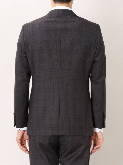 トレーニョ/Tollegno レギュラーフィット 2ボタン2ピーススーツ チェックグレー