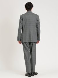 シルク混ウール レギュラーフィット 2ボタン3ピーススーツ チェック  