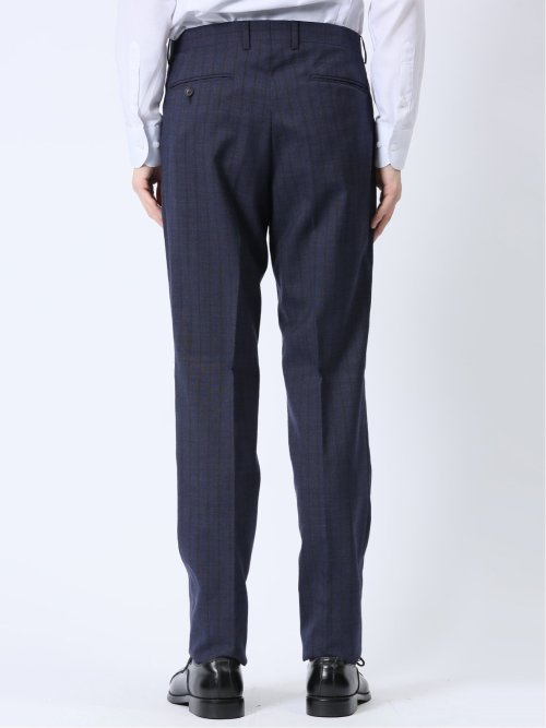 ウール混 レギュラーフィット 2ボタン2ピーススーツ ストライプ紺