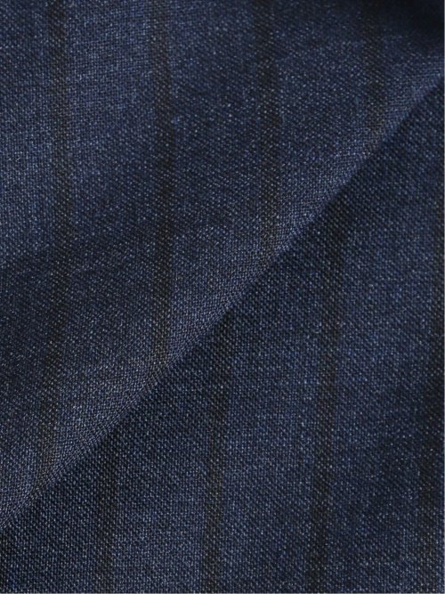 ウール混 レギュラーフィット 2ボタン2ピーススーツ ストライプ紺