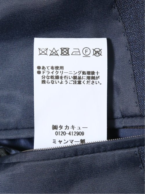 ウール混 レギュラーフィット 2ボタン2ピーススーツ ストライプ紺