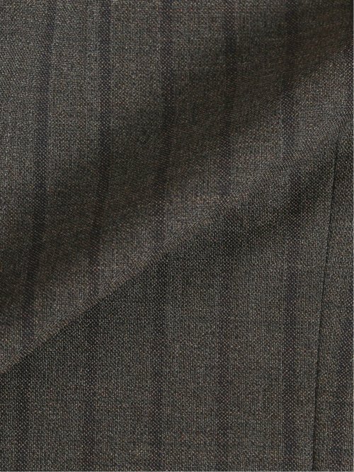 ウール混 レギュラーフィット 2ボタン2ピーススーツ ストライプ茶