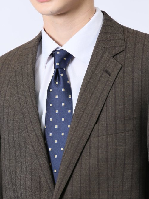 ウール混 レギュラーフィット 2ボタン2ピーススーツ ストライプ茶