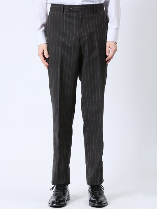 ウール混 レギュラーフィット 2ボタン2ピーススーツ ストライプグレー