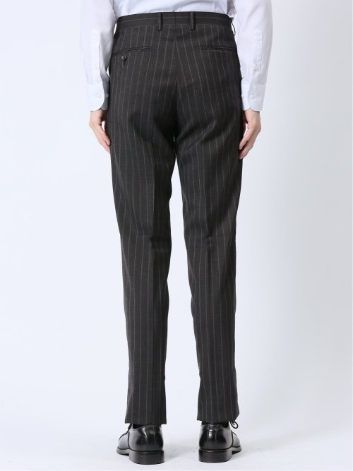 ウール混 レギュラーフィット 2ボタン2ピーススーツ ストライプグレー