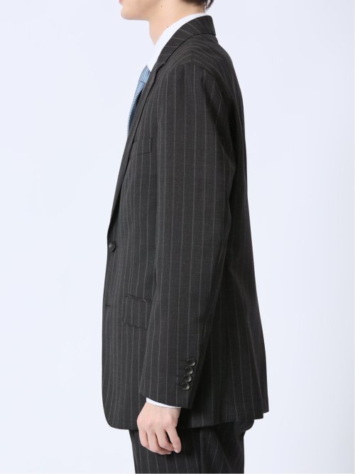 ウール混 レギュラーフィット 2ボタン2ピーススーツ ストライプグレー